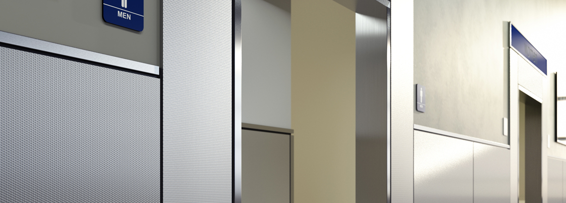 Patterned Stainless Steel Wall Protection